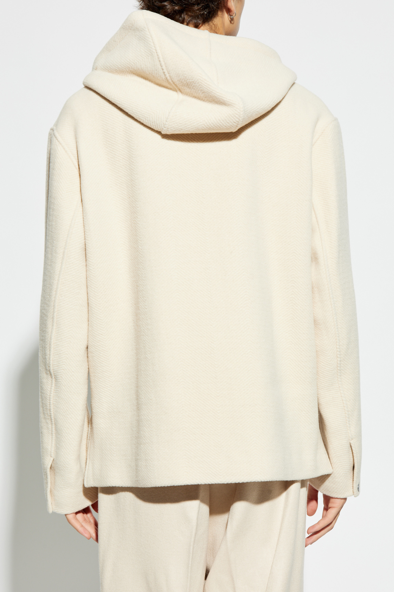 Shop Giorgio Armani Long Wool Zip-Up Jacket | Saks Fifth Avenue